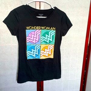 Wonder Woman Black T-Shirt, Adult Small, Youth XL